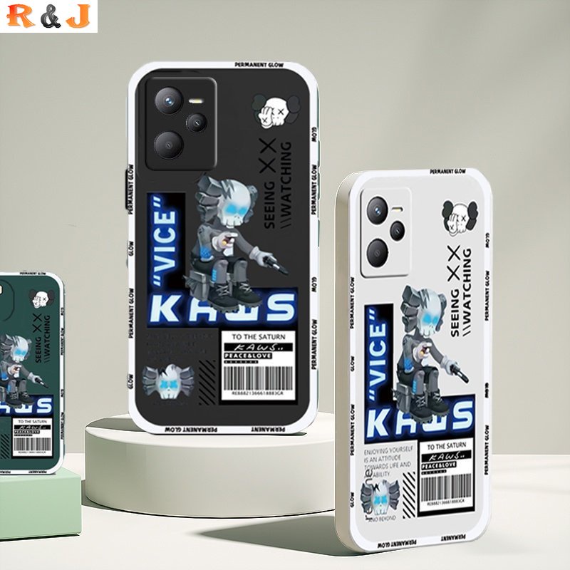 Casing Silikon Realme 10 Realme C55 C35 C33 C31 C30 C21Y C25Y C21 C11 8i C25 C25s C17 C15 C12 C3 C2 7i 5 5i 6i 6Pro 7Pro Motif KAWS 30A