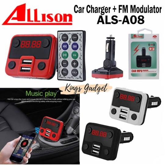 FM MODULATOR 3 in 1 SAVER MP3 PLAYER ALLISON ALS-A08