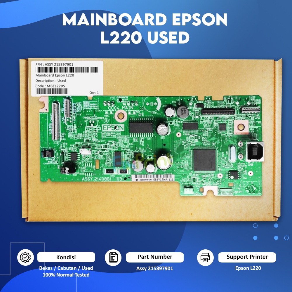 Board used Printer Epson L220, Mainboard L220 Board Bekas Like New