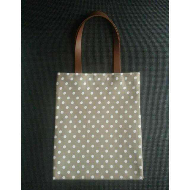 Canvas Tote Bag - Tas Polkadot