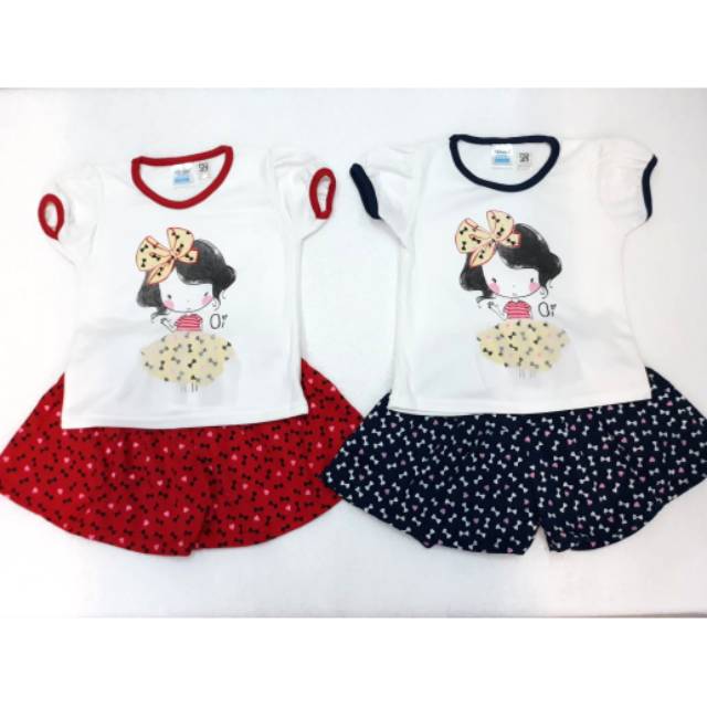 Baju Rok Set Bayi Motif