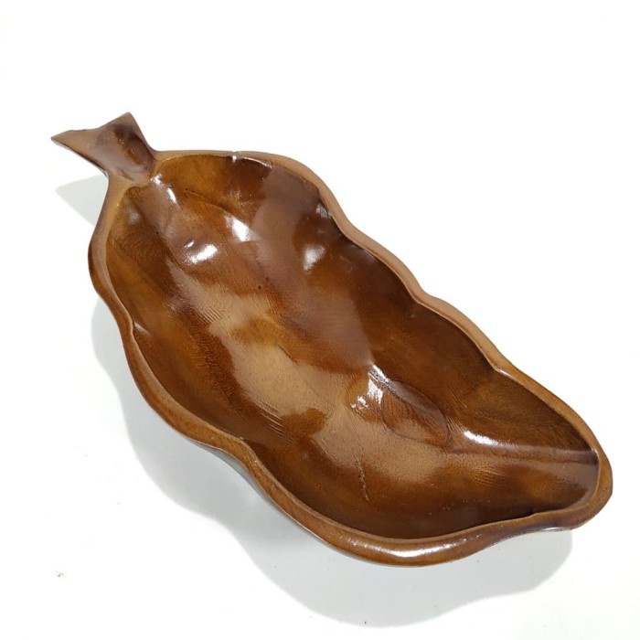 Asbak Rokok Model Daun Wadah Makanan Kerajinan Kayu Jati Unik Klasik