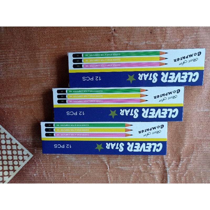 (12pcs) Pensil VANCO CLEVER STARK 2B Best Quality Warna-Warni Murah Grosir /Alat Tulis Pencil Untuk Komputer