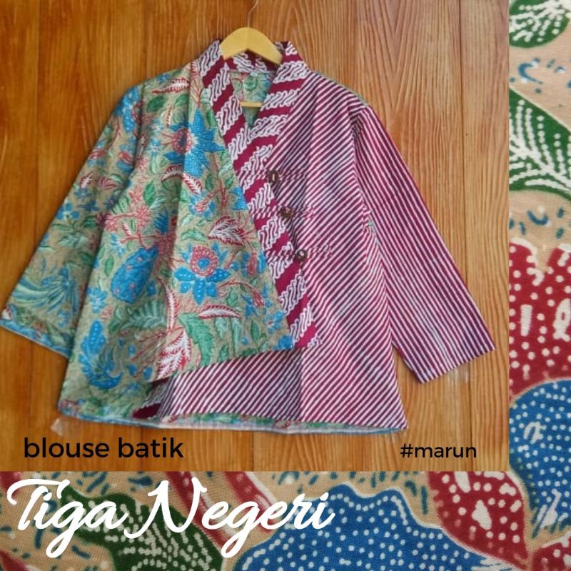 BLUS ATASAN BATIK WANITA BUSUI | Blouse Batik Tiga Negeri