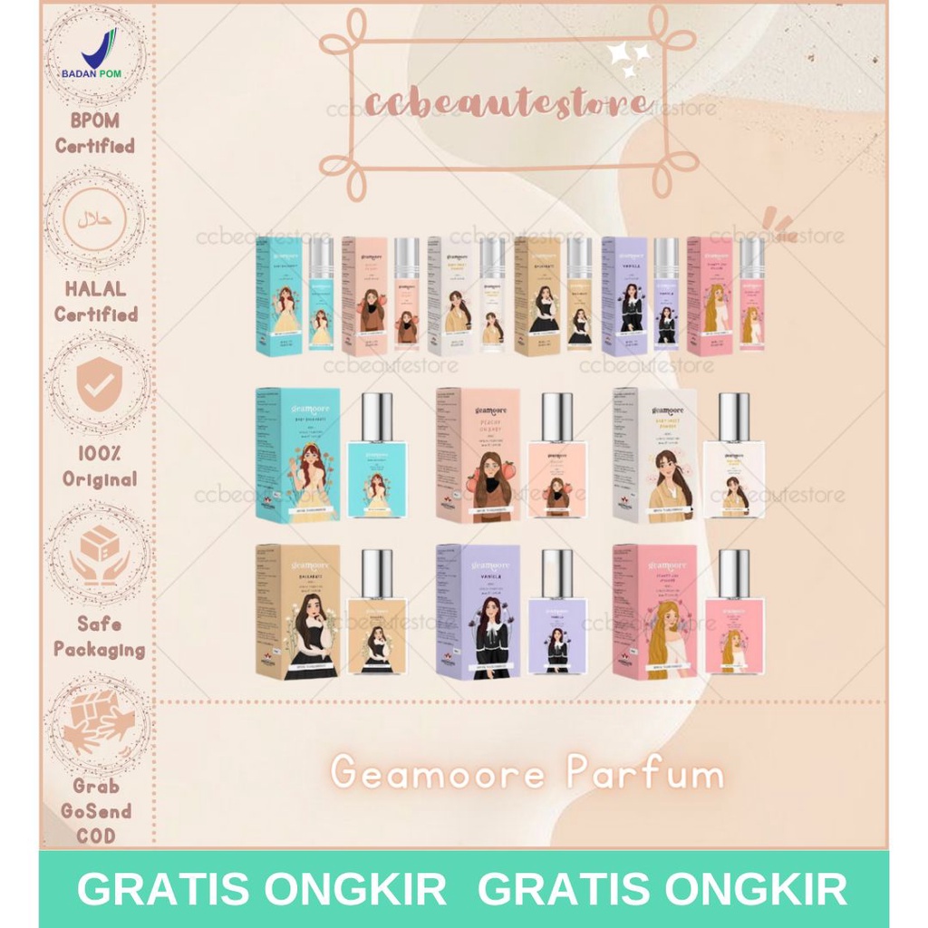 Geamoore Parfume Parfum 6ml BPOM / Inspired Parfum by Geamoore (Bacaratz, Vanilla, Baby Sweet Powder