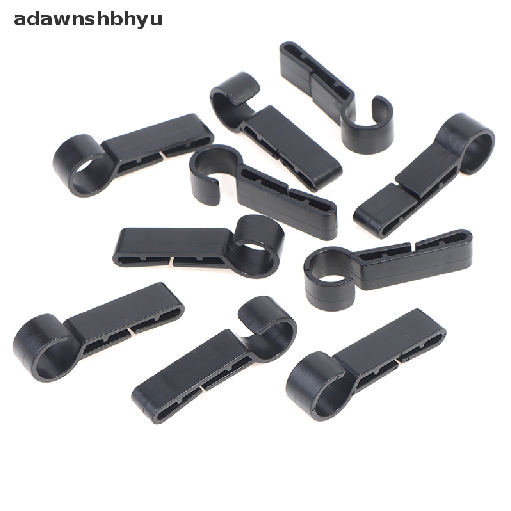 Adawnshbhyu 10Pcs / Set Klip Penjepit Helm Bahan Plastik Warna Hitam