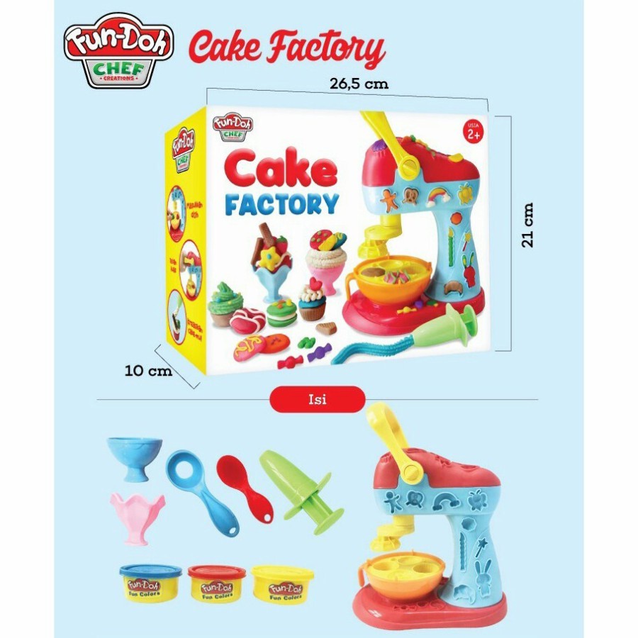 Fun Doh  Cake Factory 28149 Mainan Play Doh Cake Factory Chef Fun Doh 28149
