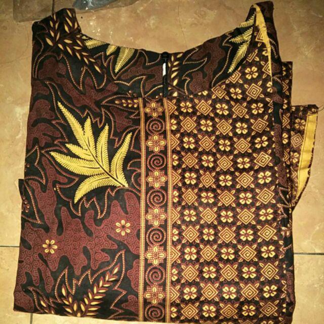 Batik Tunik Shibori Jumputan Terbaru All Size 106cm / Hrb026 Yelbor Navbor / Biru Putih / Original..