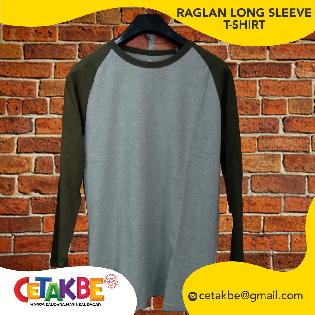  Kaos  Raglan Long Sleeve T shirt OBRAL MURAH  CUCI  GUDANG  