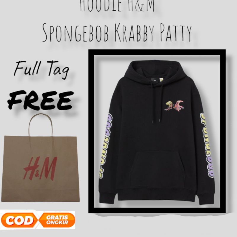 Hoodie HnM Spongebob Krabby Patty, Bonus Papper Bag