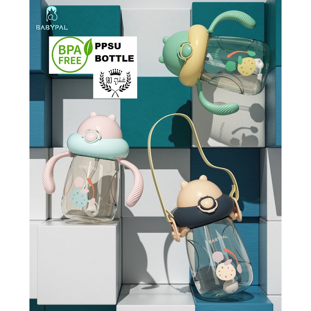 BOTOL MINUM ANAK BABYPAL PPSU BPA FREE 300ML ANTI SEDAK DUAL HANDLE