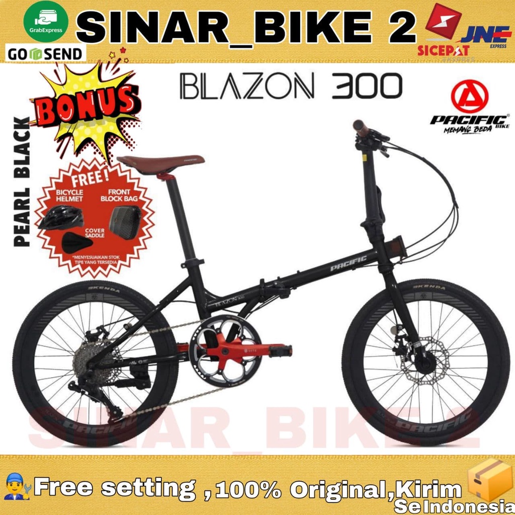 Sepeda Lipat Pacific BLAZON 300 20 Inch 10 Speed Doubel Cakram