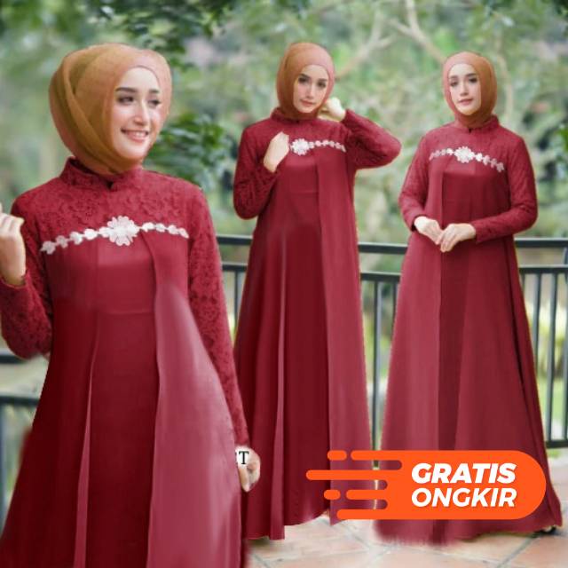 Bridesmaid Dress Kondangan Muslim / Sage Green Lilac Taro Mocca Milo Silver Broken White Biru Wardah