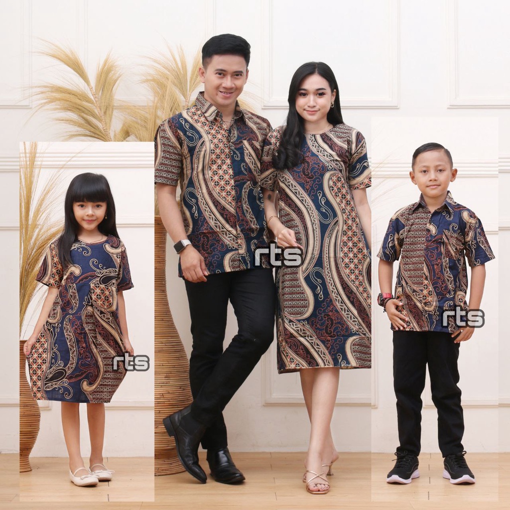 BISA DIBELI TERPISAH BATIK COUPLE FAMILY MOTIF KCANG BIRU