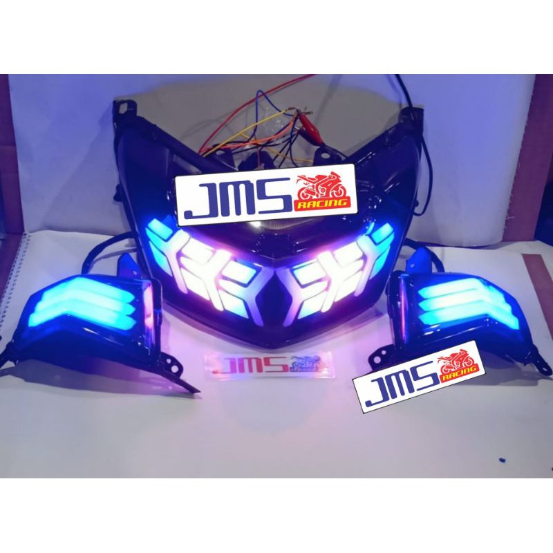 lampu stop belakang dan lampu sen depan led yamaha nmax lama warna merah biru sen warna kuning set