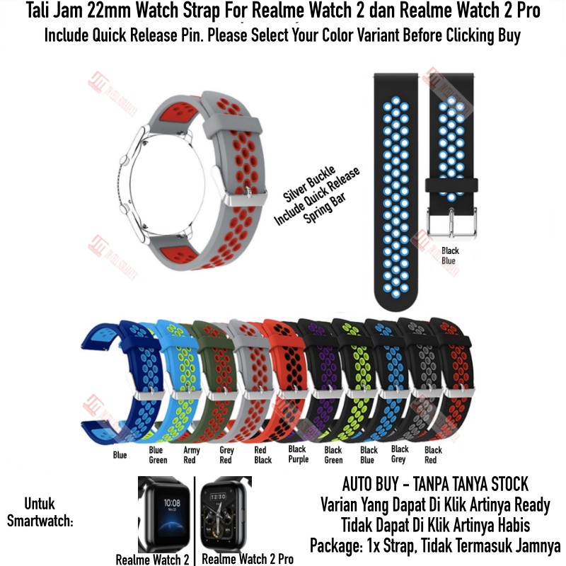 NSB Tali Jam 22mm Watch Strap Realme Watch 2 / Pro - Rubber Sporty Silikon