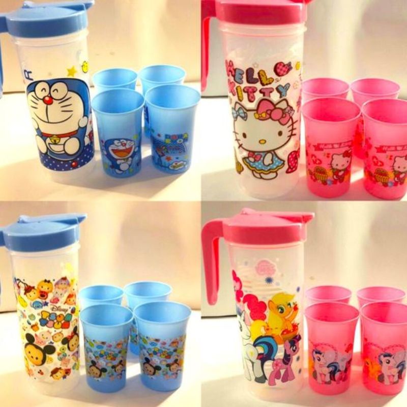 Promo Teko Beranak/Teko Plastik Set/Teko dan Gelas Set