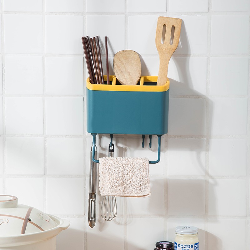 Smartchoice Rak Dapur Serbaguna  Kotak Penyimpanan Multifungsi Alat Makan Model Tempel Dinding