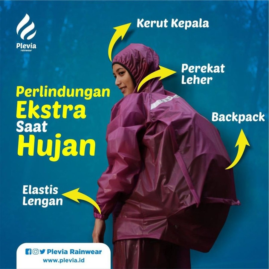 Jas Hujan Baju Celana Plevia Diamond Adventure BP7001 Raincoat Mantel Hujan Plevia Bening Transparan