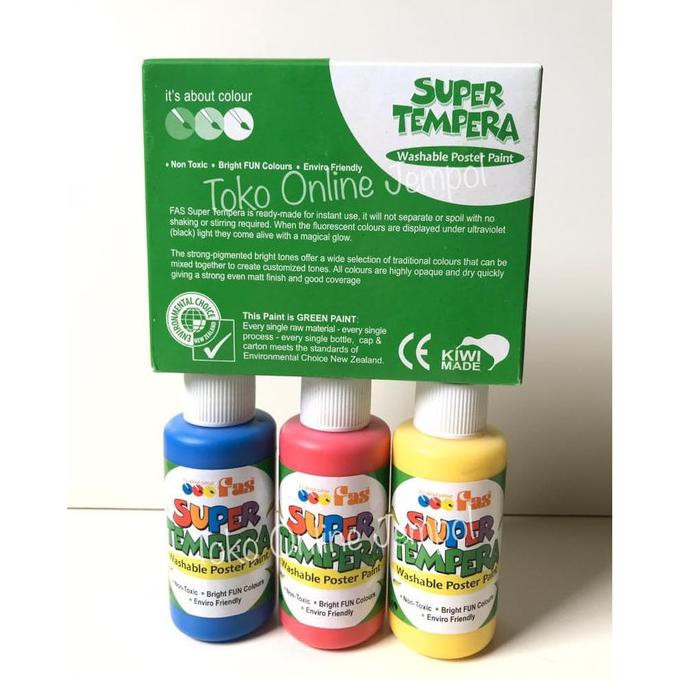 

Best Seller! Cat Washable Finger Paint 3Color Mudah Cuci Fas Super Tempera Atk941Fs Termurah
