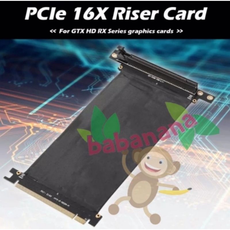 Riser pcie 16x siku 30cm mining gaming vga gpu elbow pci express