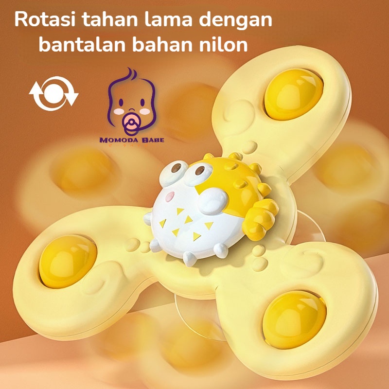 MOMO Mainan Fidget Spinner Anak Pop it Mainan Mandi Bayi Spiner Putar Mainan Genggam Sensor Motorik Bayi/ mainan bayi 3 bulan