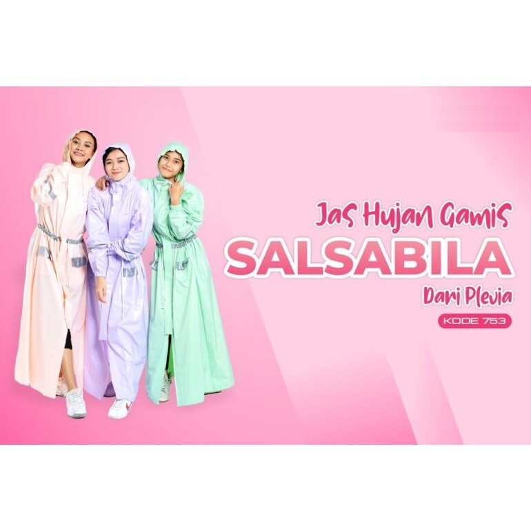 Jas Hujan Wanita Gamis Muslimah Hijabers 753 Plevia SALSABILA Jumbo