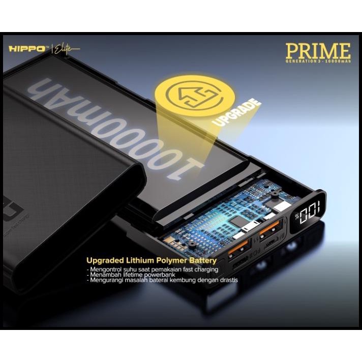 Hippo Elite Powerbank Prime Gen 3 10.000Mah Fast Charging Vooc Pd 3.0