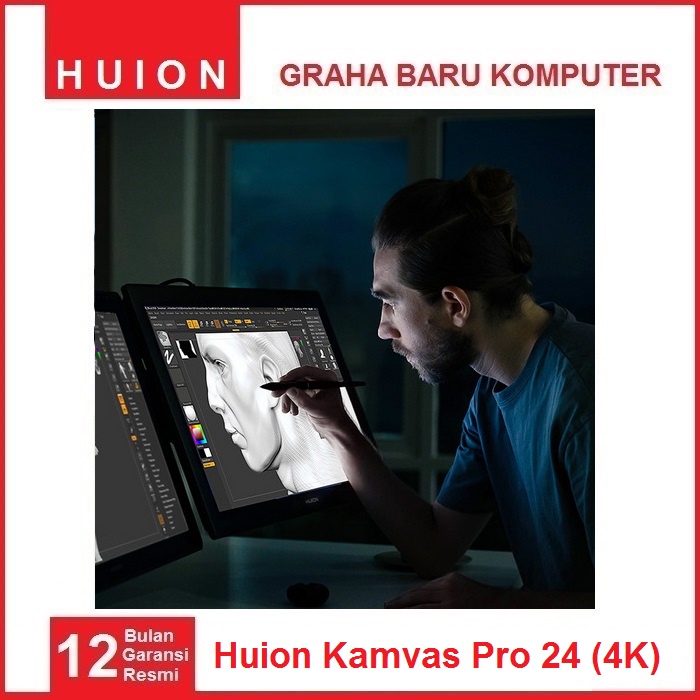 Huion Kamvas Pro 24 4K 2022 Interactive Display Tablet Desain Grafis