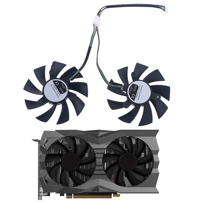 Bt 1pasang 4Pin Cooler Fan Pengganti Untuk GeForce GTX 1660rtx 20602070vide Graphics Card Cooling Fan