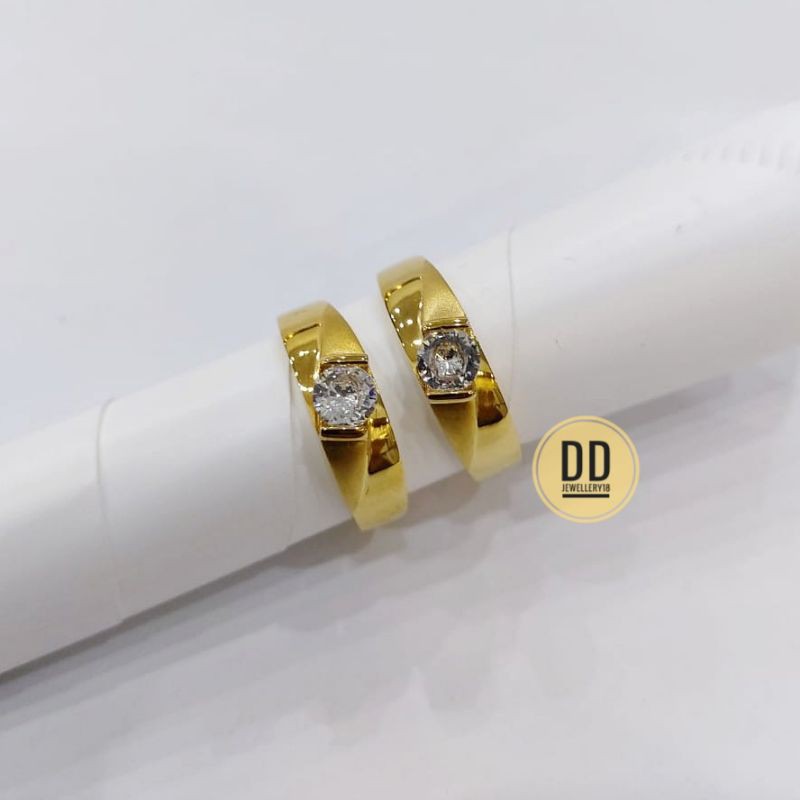 Cincin  Pasangan/cincin Couple Titanium gold