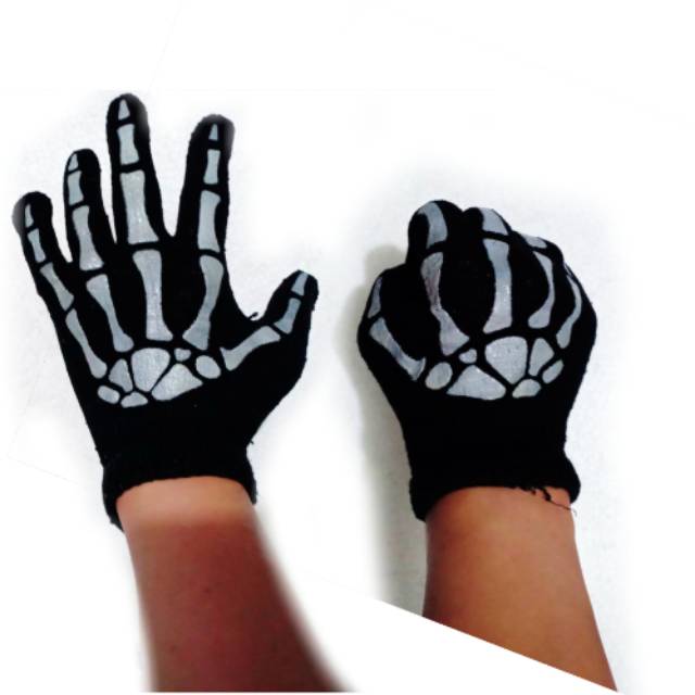 Sarung Tangan Glove Skull Skeleton Design Tengkorak Full Jari Finger Hallowen Gloves Sepeda Motor Shopee Indonesia