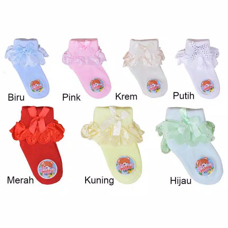 Kaos Kaki Ruffle Renda import (0-12 bulan)