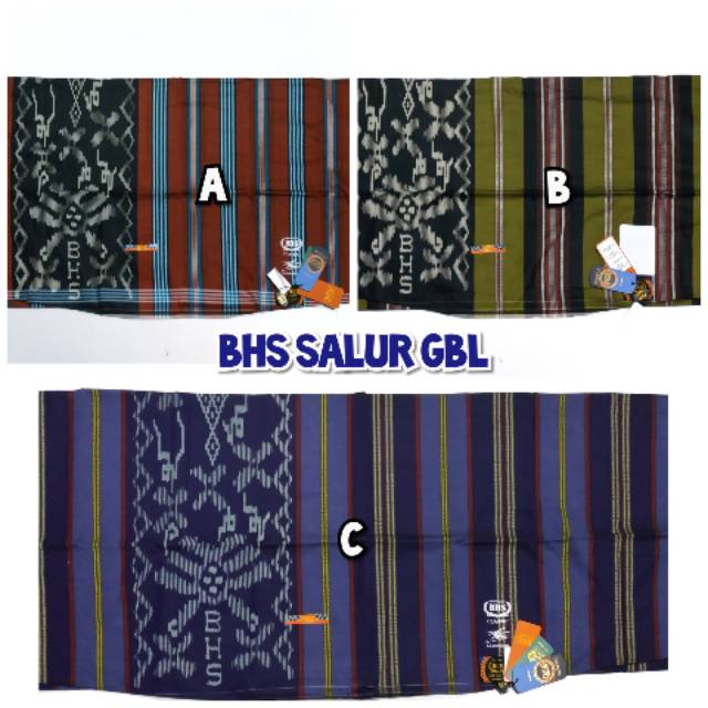 Sarung BHS Gold Salur Kombinasi Gambir Liris