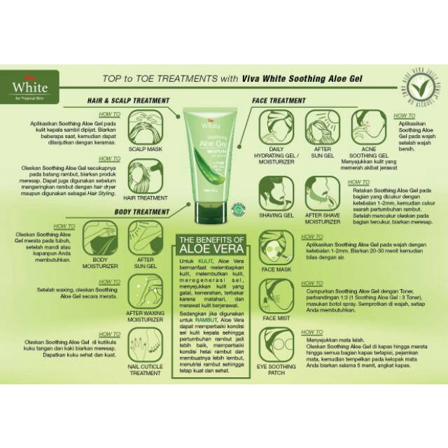 VIVA Soothing Aloe Gel Moisture 80g | gel lidah buaya aloevera HALAL (KIM)