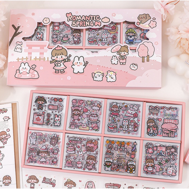

Stiker Box Koleksi Sticker DIY Bening Anti Air Aesthetic Stiker Momo 200 Lembar