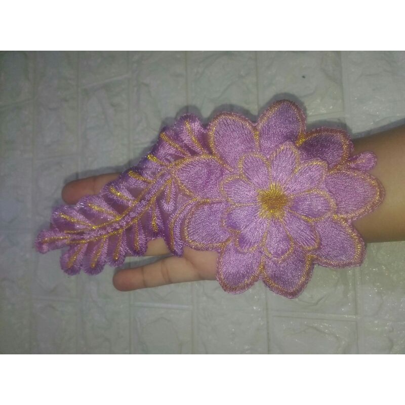 Renda bordir tabur ungu