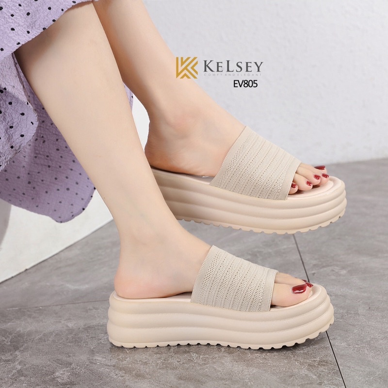 (GRATIS ALAS KAKI) NICOLE Sandal Wedges Wanita Kelsey Import EV805 / Wedges Sandal Wanita