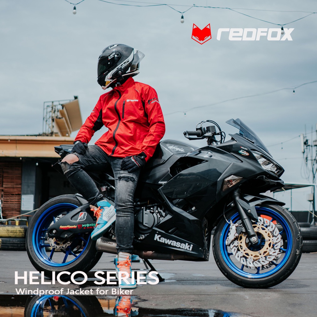 Jaket Motor Pria Anti Angin Harian - Helico | REDFOX