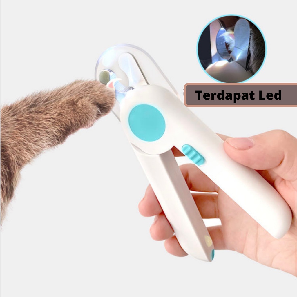 Gunting Kuku Anjing Peliharaan dengan Lampu LED Safety Cat Pet Nail Cutter Mesin Gunting Stainless Steel