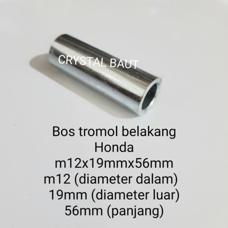 CB Bos Tromol Belakang Honda Diameter Lobang M12 x Panjang 56 Mili