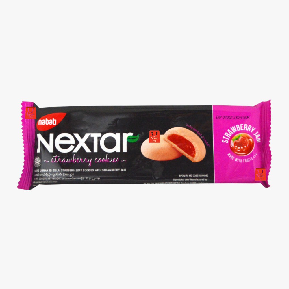 

Nabati Nextar Strawberry Cookies Lembut Isi Selai Stroberi Eceran - 42gr