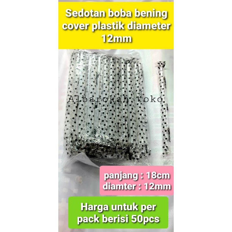 Sedotan boba bening transparan cover plastik (higienis)