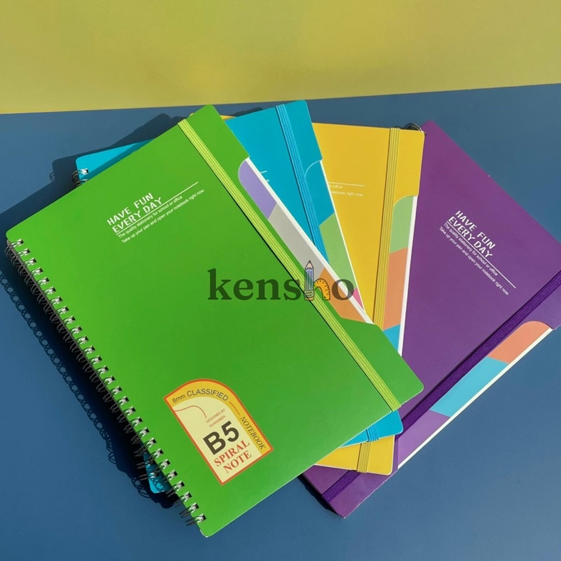 KENSHO Notebook Buku Catatan Spiral Colour Polos B5 - 80