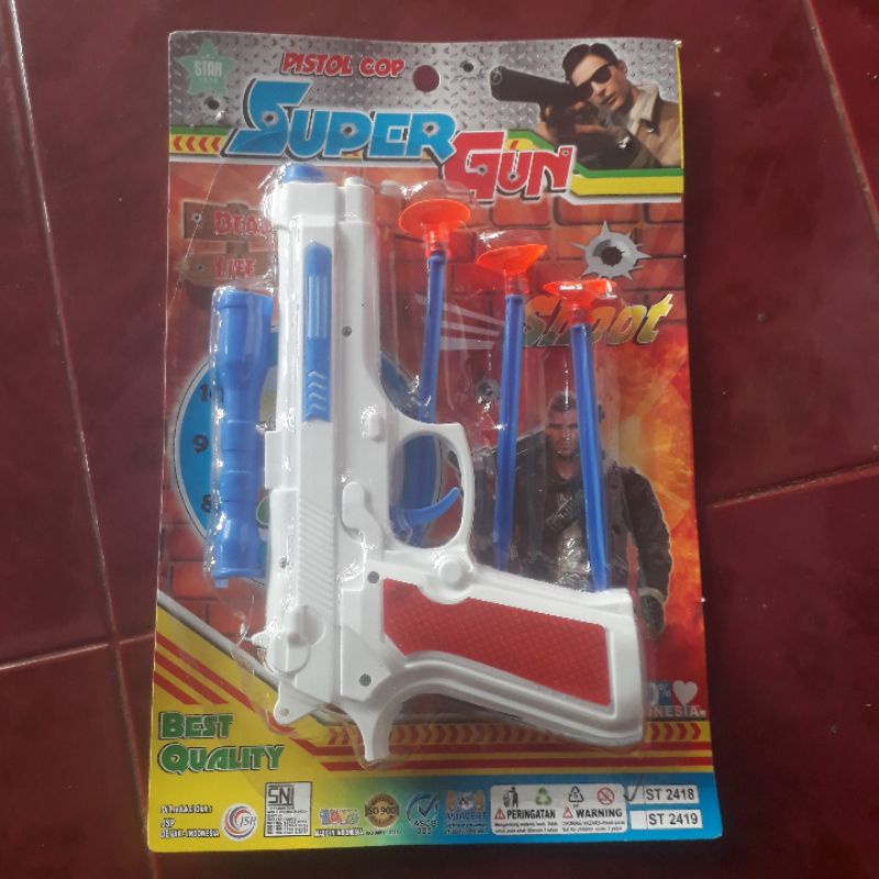 Mainan pistol peluru karet nempel kaca ada targetnya// mainan tembak tembakan