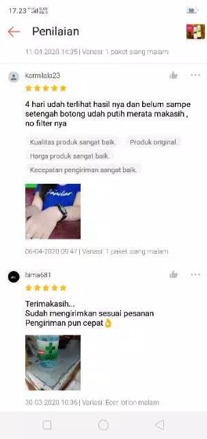 HB greantea lotion pemutih SEPAKET SIANG &amp; MALAM