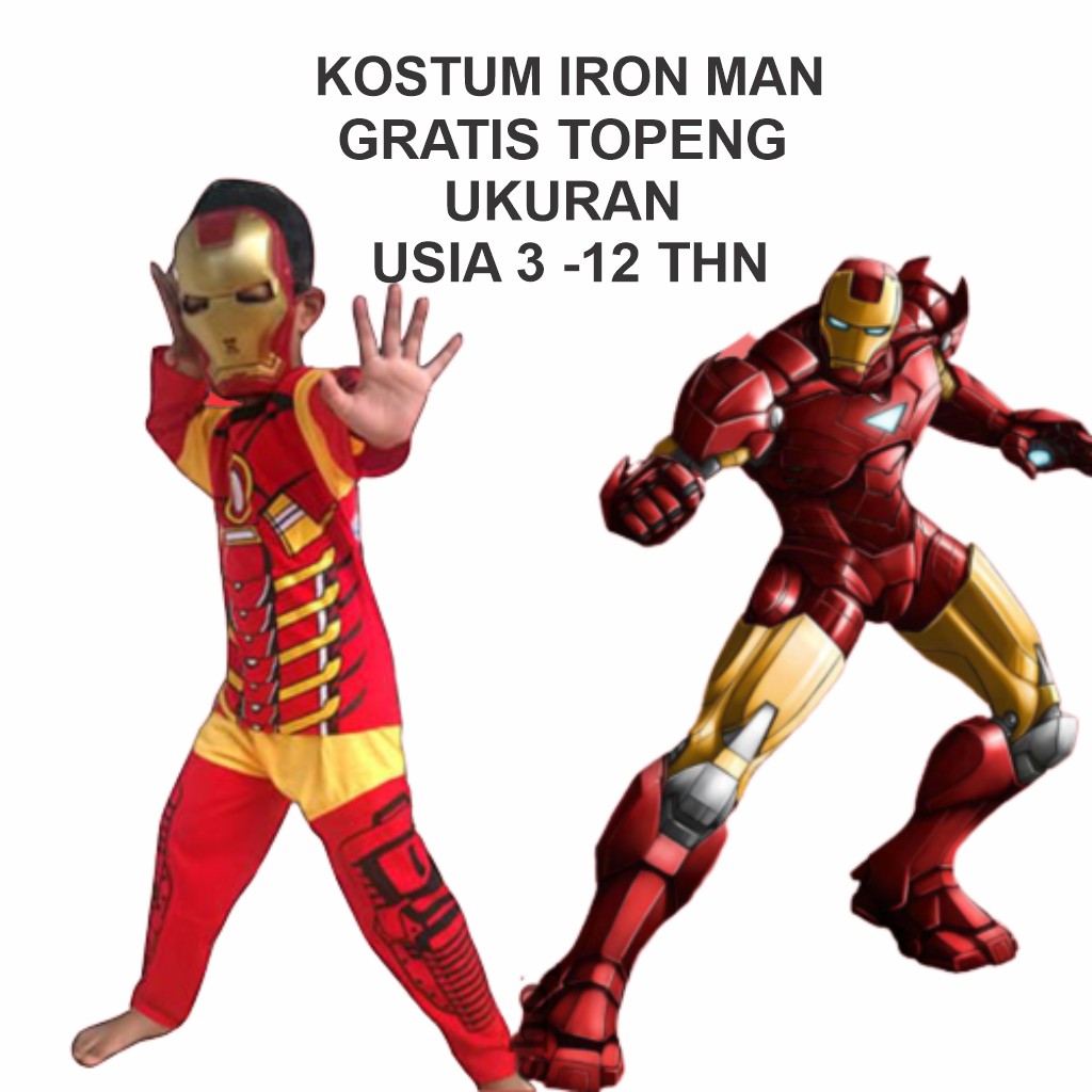 Kostum Iron  Man  Baju  Tidur Anak  Karakter Supehero Baju  