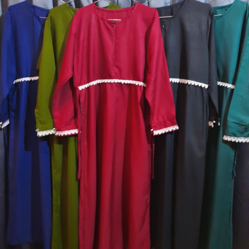 Gamis Katun Toyobo Remaja Terbaru Renda Dada Bordir Model Terbaru Modern Bisa COD