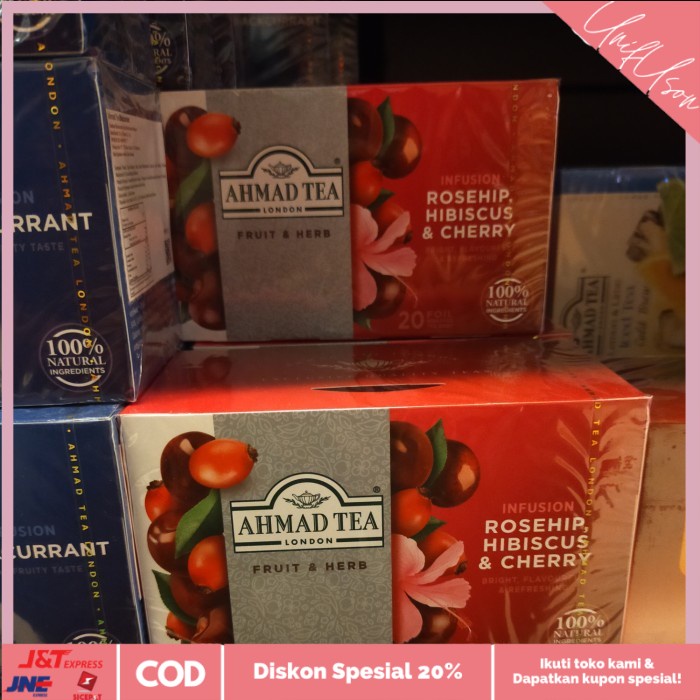 

⭐COD⭐ Ahmad tea teh rosehip hibiscus & Cherry isi 20bag