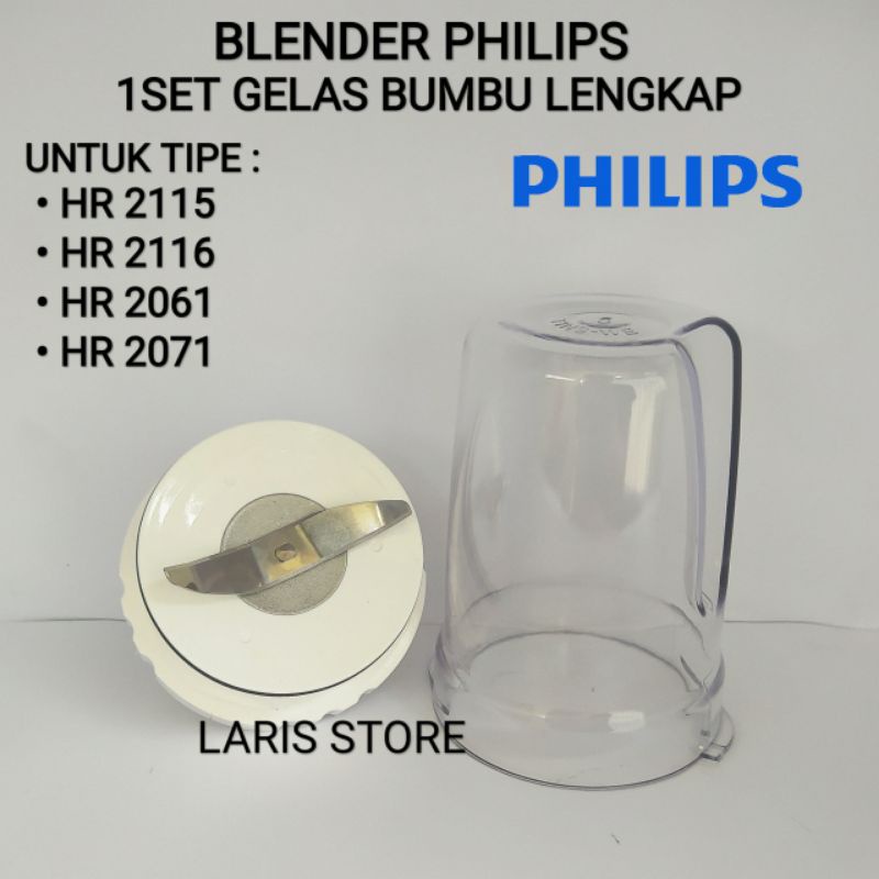 Gelas Bumbu Drymill + Pisau Mounting 1set Blender Philips HR 2115 HR 2116 HR 2061 HR 2071